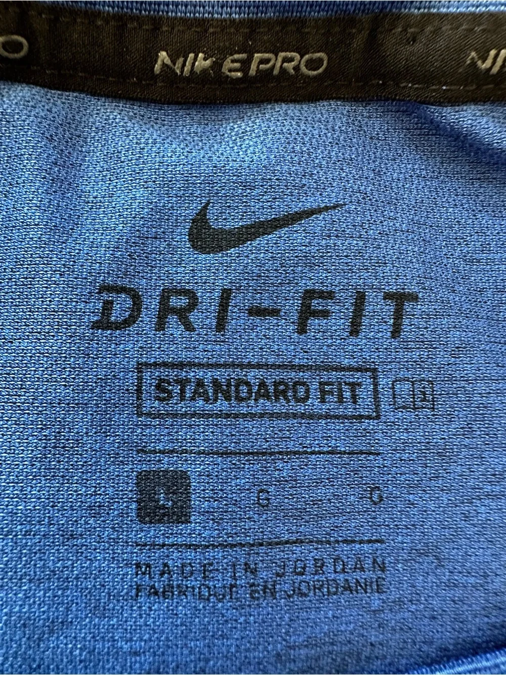 Nike Pro Dri-FIT Blue Training Shirt Men’s Large Gym Running Athletic Tee